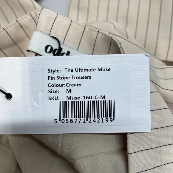 Odd Muse Pinstripe Tailored Pants Women’s M Cream - Picture 5 of 7